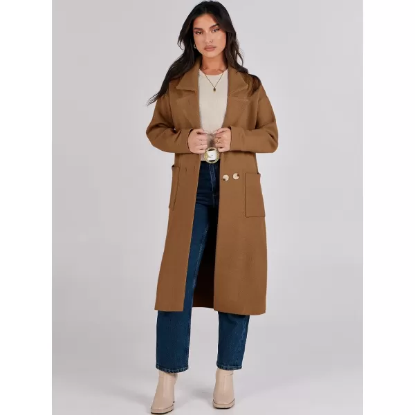 imageANRABESS Womens Long Sweater Coats Open Front Knit Cardigans Long Sleeve Lapel Oversized Fall Winter Coatigan JacketsCaramel