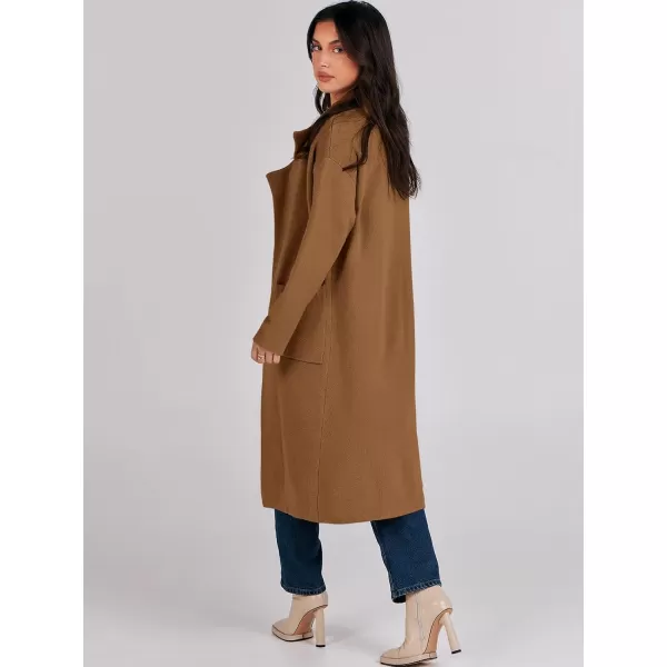 imageANRABESS Womens Long Sweater Coats Open Front Knit Cardigans Long Sleeve Lapel Oversized Fall Winter Coatigan JacketsCaramel