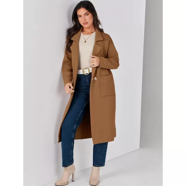imageANRABESS Womens Long Sweater Coats Open Front Knit Cardigans Long Sleeve Lapel Oversized Fall Winter Coatigan JacketsCaramel