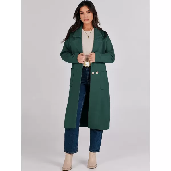 imageANRABESS Womens Long Sweater Coats Open Front Knit Cardigans Long Sleeve Lapel Oversized Fall Winter Coatigan JacketsDark Green