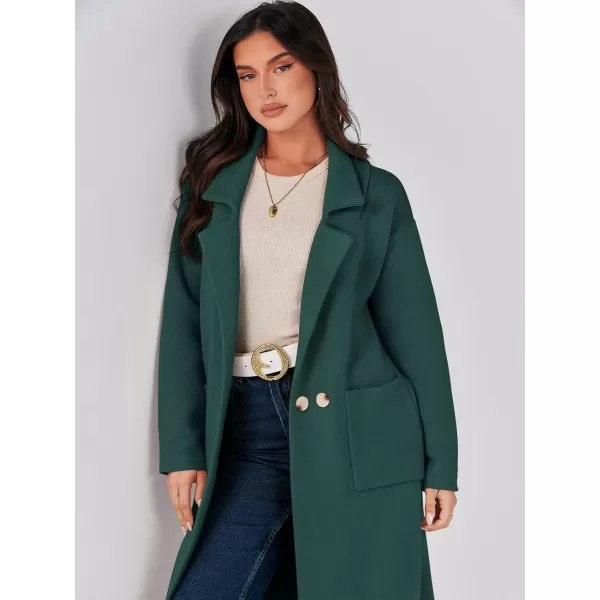 imageANRABESS Womens Long Sweater Coats Open Front Knit Cardigans Long Sleeve Lapel Oversized Fall Winter Coatigan JacketsDark Green