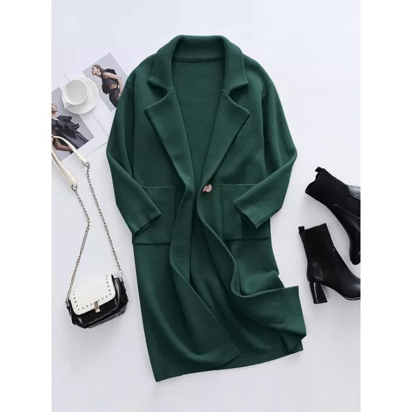 imageANRABESS Womens Long Sweater Coats Open Front Knit Cardigans Long Sleeve Lapel Oversized Fall Winter Coatigan JacketsDark Green