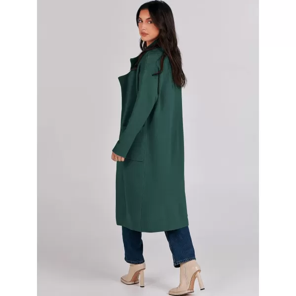 imageANRABESS Womens Long Sweater Coats Open Front Knit Cardigans Long Sleeve Lapel Oversized Fall Winter Coatigan JacketsDark Green
