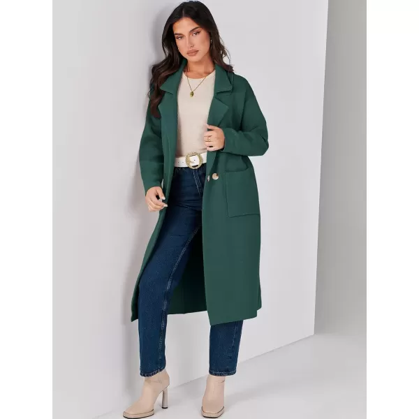 imageANRABESS Womens Long Sweater Coats Open Front Knit Cardigans Long Sleeve Lapel Oversized Fall Winter Coatigan JacketsDark Green