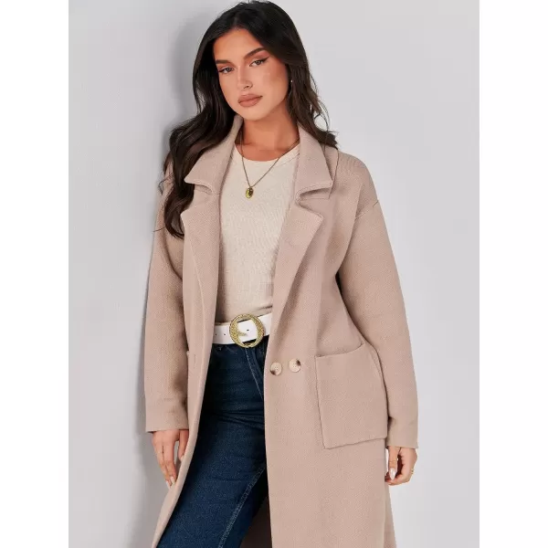 imageANRABESS Womens Long Sweater Coats Open Front Knit Cardigans Long Sleeve Lapel Oversized Fall Winter Coatigan JacketsKhaki