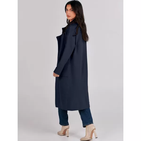 imageANRABESS Womens Long Sweater Coats Open Front Knit Cardigans Long Sleeve Lapel Oversized Fall Winter Coatigan JacketsNavy