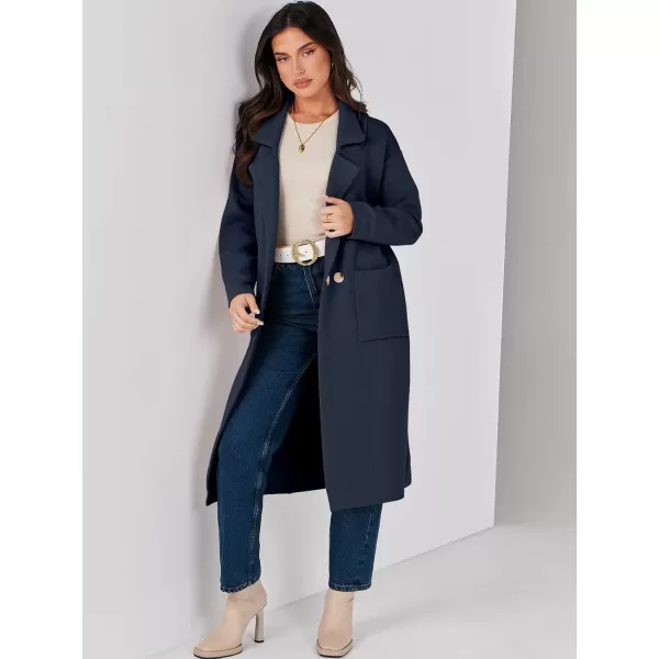 imageANRABESS Womens Long Sweater Coats Open Front Knit Cardigans Long Sleeve Lapel Oversized Fall Winter Coatigan JacketsNavy