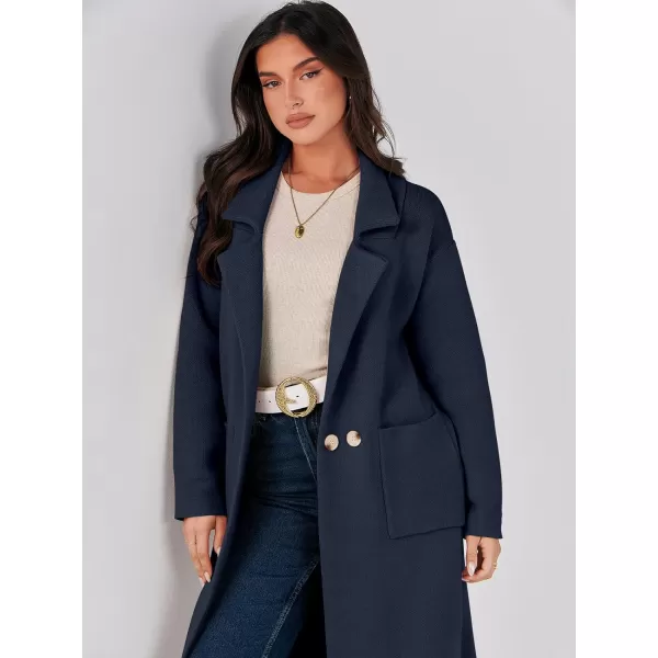 imageANRABESS Womens Long Sweater Coats Open Front Knit Cardigans Long Sleeve Lapel Oversized Fall Winter Coatigan JacketsNavy