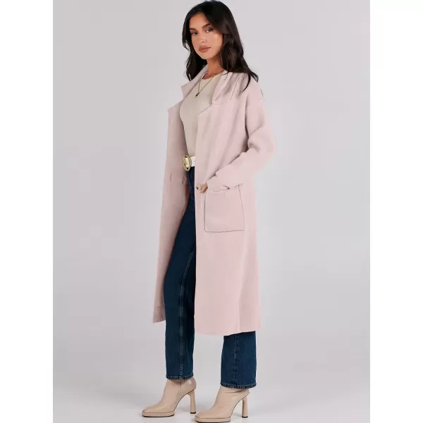 imageANRABESS Womens Long Sweater Coats Open Front Knit Cardigans Long Sleeve Lapel Oversized Fall Winter Coatigan JacketsPink
