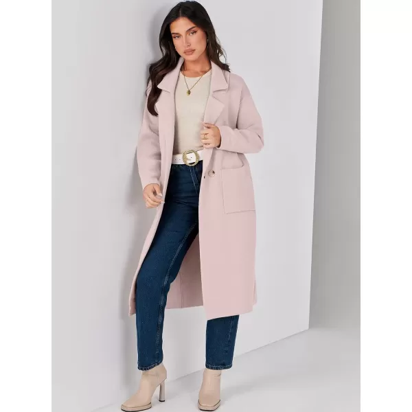 imageANRABESS Womens Long Sweater Coats Open Front Knit Cardigans Long Sleeve Lapel Oversized Fall Winter Coatigan JacketsPink