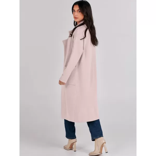 imageANRABESS Womens Long Sweater Coats Open Front Knit Cardigans Long Sleeve Lapel Oversized Fall Winter Coatigan JacketsPink
