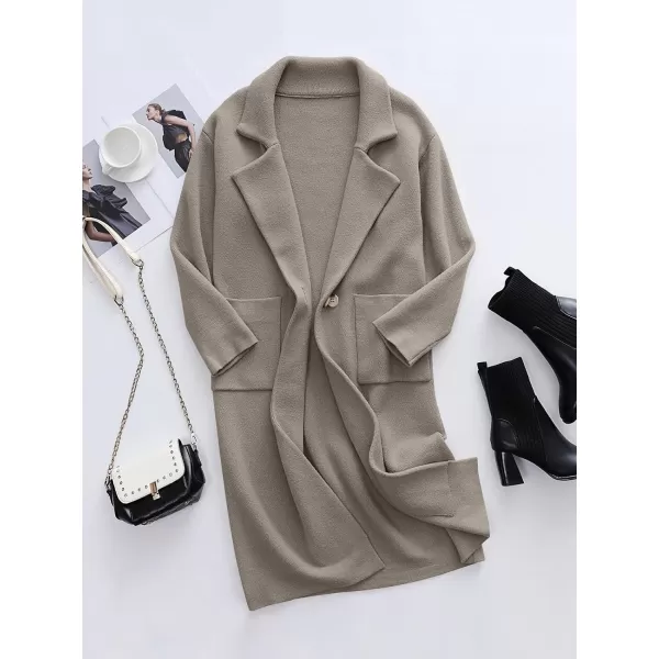 imageANRABESS Womens Long Sweater Coats Open Front Knit Cardigans Long Sleeve Lapel Oversized Fall Winter Coatigan JacketsTaupe