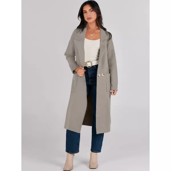 imageANRABESS Womens Long Sweater Coats Open Front Knit Cardigans Long Sleeve Lapel Oversized Fall Winter Coatigan JacketsTaupe