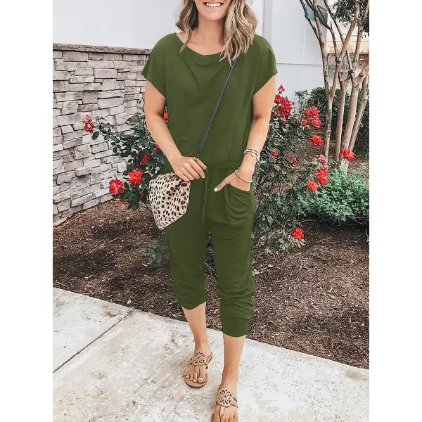 imageANRABESS Womens Loose Casual Off Shoulder Elastic Waist Stretchy Long Romper Jumpsuit01armygreen