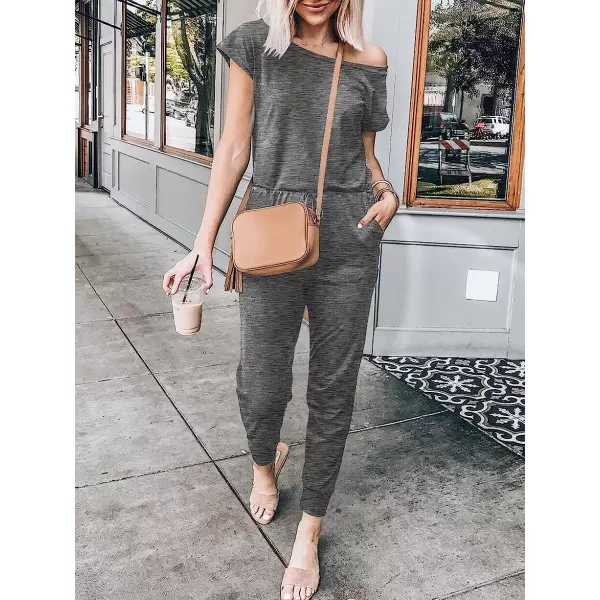 imageANRABESS Womens Loose Casual Off Shoulder Elastic Waist Stretchy Long Romper Jumpsuit01dark Gray