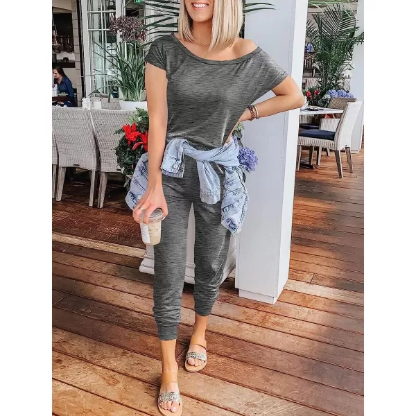 imageANRABESS Womens Loose Casual Off Shoulder Elastic Waist Stretchy Long Romper Jumpsuit01dark Gray