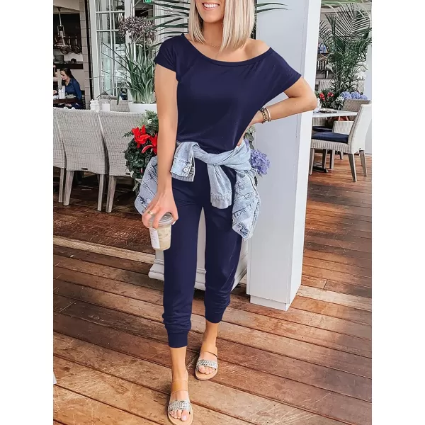 imageANRABESS Womens Loose Casual Off Shoulder Elastic Waist Stretchy Long Romper Jumpsuit01navyblue