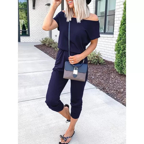 imageANRABESS Womens Loose Casual Off Shoulder Elastic Waist Stretchy Long Romper Jumpsuit01navyblue