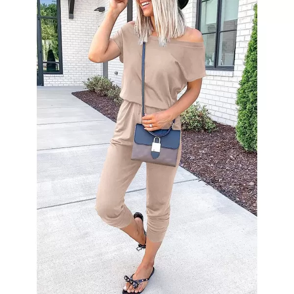 imageANRABESS Womens Loose Casual Off Shoulder Elastic Waist Stretchy Long Romper Jumpsuit01pink