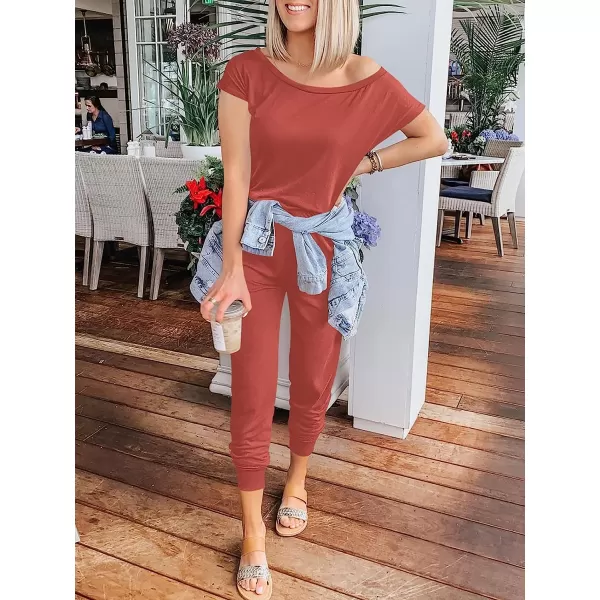 imageANRABESS Womens Loose Casual Off Shoulder Elastic Waist Stretchy Long Romper Jumpsuit01rust