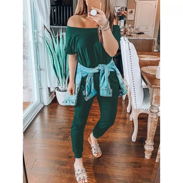 imageANRABESS Womens Loose Casual Off Shoulder Elastic Waist Stretchy Long Romper Jumpsuit01wool Green
