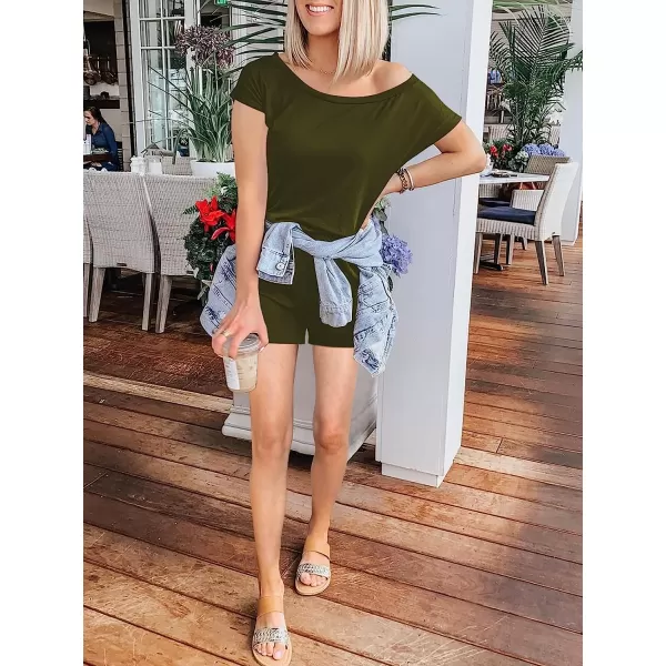 imageANRABESS Womens Loose Casual Off Shoulder Elastic Waist Stretchy Long Romper Jumpsuit05army Green