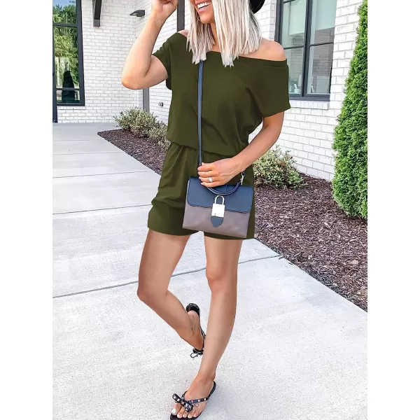imageANRABESS Womens Loose Casual Off Shoulder Elastic Waist Stretchy Long Romper Jumpsuit05army Green