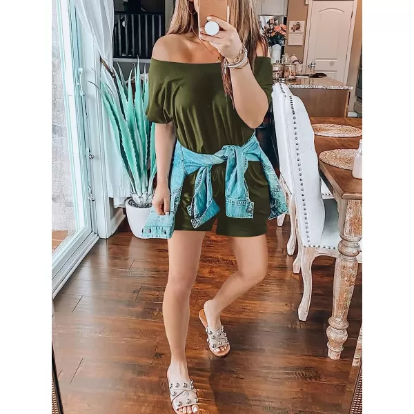 imageANRABESS Womens Loose Casual Off Shoulder Elastic Waist Stretchy Long Romper Jumpsuit05army Green