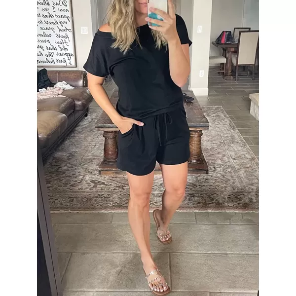 imageANRABESS Womens Loose Casual Off Shoulder Elastic Waist Stretchy Long Romper Jumpsuit05black