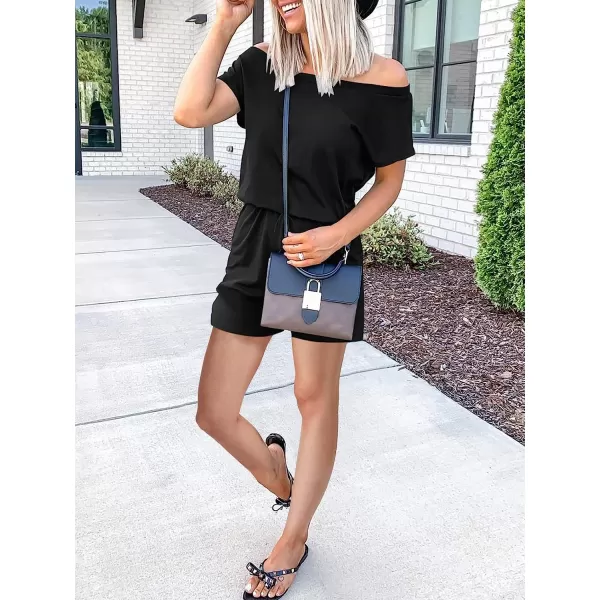 imageANRABESS Womens Loose Casual Off Shoulder Elastic Waist Stretchy Long Romper Jumpsuit05black