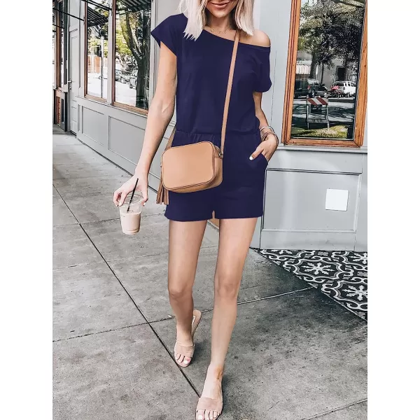 imageANRABESS Womens Loose Casual Off Shoulder Elastic Waist Stretchy Long Romper Jumpsuit05navyblue