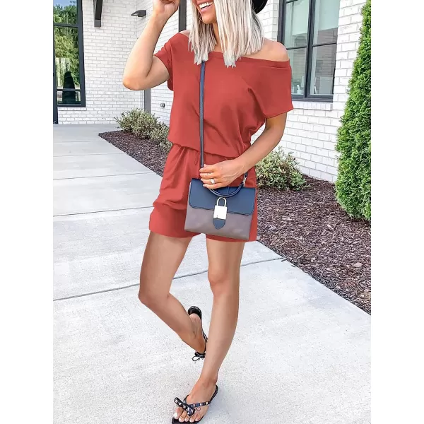 imageANRABESS Womens Loose Casual Off Shoulder Elastic Waist Stretchy Long Romper Jumpsuit05rust
