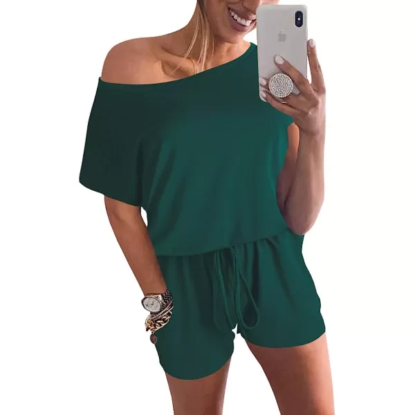 imageANRABESS Womens Loose Casual Off Shoulder Elastic Waist Stretchy Long Romper Jumpsuit05wool Green