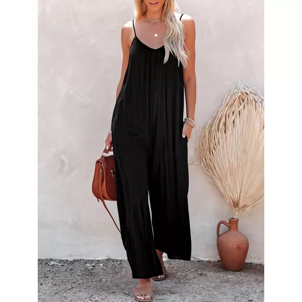 imageANRABESS Womens Loose Casual Sleeveless Adjustable Spaghetti Strap Jumpsuits Stretchy Wide Leg Rompers with Pockets01 Black