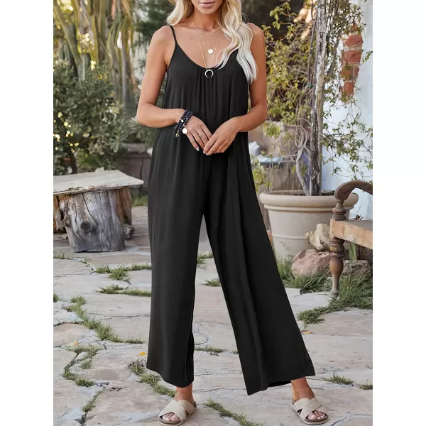 imageANRABESS Womens Loose Casual Sleeveless Adjustable Spaghetti Strap Jumpsuits Stretchy Wide Leg Rompers with Pockets01 Black