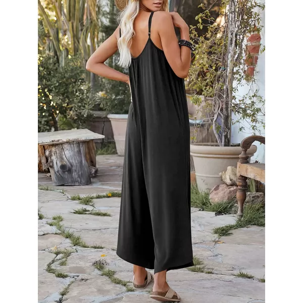 imageANRABESS Womens Loose Casual Sleeveless Adjustable Spaghetti Strap Jumpsuits Stretchy Wide Leg Rompers with Pockets01 Black