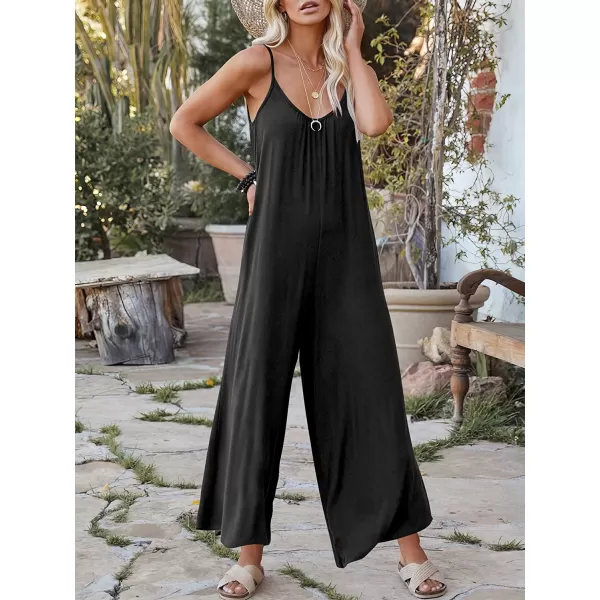imageANRABESS Womens Loose Casual Sleeveless Adjustable Spaghetti Strap Jumpsuits Stretchy Wide Leg Rompers with Pockets01 Black