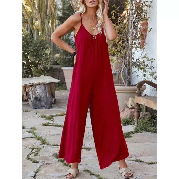 imageANRABESS Womens Loose Casual Sleeveless Adjustable Spaghetti Strap Jumpsuits Stretchy Wide Leg Rompers with Pockets04 Red