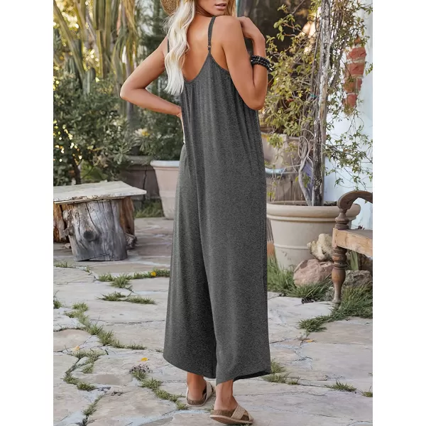 imageANRABESS Womens Loose Casual Sleeveless Adjustable Spaghetti Strap Jumpsuits Stretchy Wide Leg Rompers with Pockets05 Grey