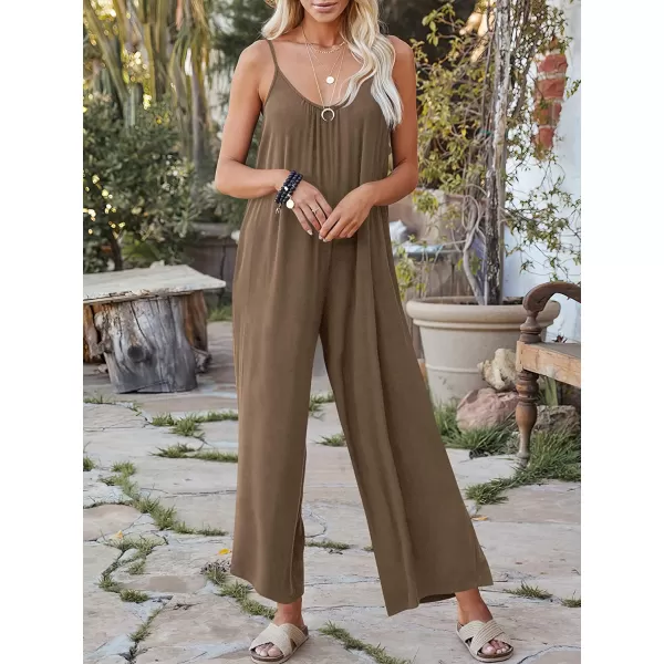 imageANRABESS Womens Loose Casual Sleeveless Adjustable Spaghetti Strap Jumpsuits Stretchy Wide Leg Rompers with Pockets06 Brown