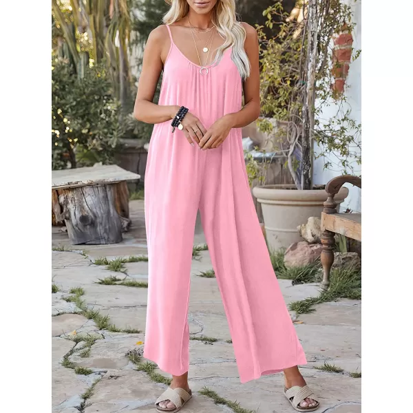 imageANRABESS Womens Loose Casual Sleeveless Adjustable Spaghetti Strap Jumpsuits Stretchy Wide Leg Rompers with Pockets07 Pink