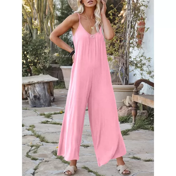 imageANRABESS Womens Loose Casual Sleeveless Adjustable Spaghetti Strap Jumpsuits Stretchy Wide Leg Rompers with Pockets07 Pink