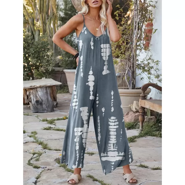 imageANRABESS Womens Loose Casual Sleeveless Adjustable Spaghetti Strap Jumpsuits Stretchy Wide Leg Rompers with Pockets9 Tie Dye Grey