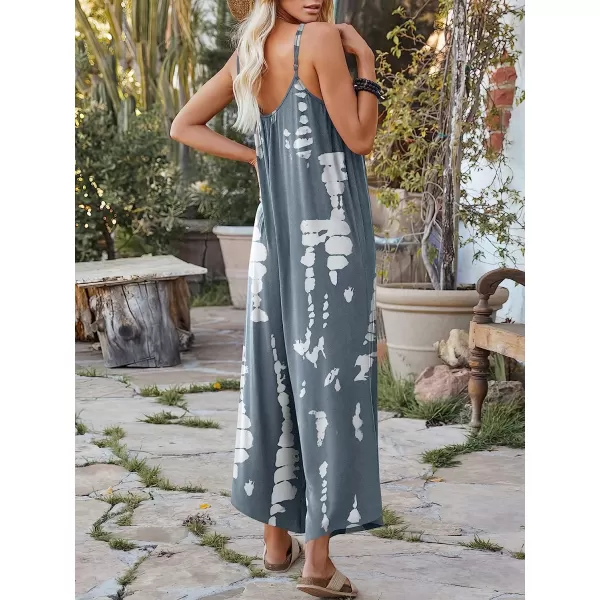 imageANRABESS Womens Loose Casual Sleeveless Adjustable Spaghetti Strap Jumpsuits Stretchy Wide Leg Rompers with Pockets9 Tie Dye Grey