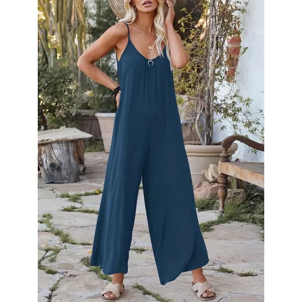 imageANRABESS Womens Loose Casual Sleeveless Adjustable Spaghetti Strap Jumpsuits Stretchy Wide Leg Rompers with PocketsBlue