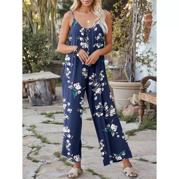 imageANRABESS Womens Loose Casual Sleeveless Adjustable Spaghetti Strap Jumpsuits Stretchy Wide Leg Rompers with PocketsBlue Floral