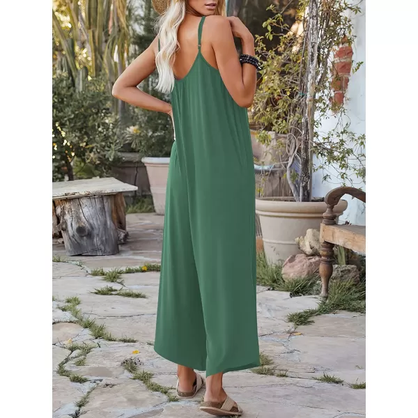 imageANRABESS Womens Loose Casual Sleeveless Adjustable Spaghetti Strap Jumpsuits Stretchy Wide Leg Rompers with PocketsBlue Green