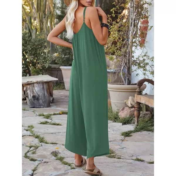 imageANRABESS Womens Loose Casual Sleeveless Adjustable Spaghetti Strap Jumpsuits Stretchy Wide Leg Rompers with PocketsBlue Green