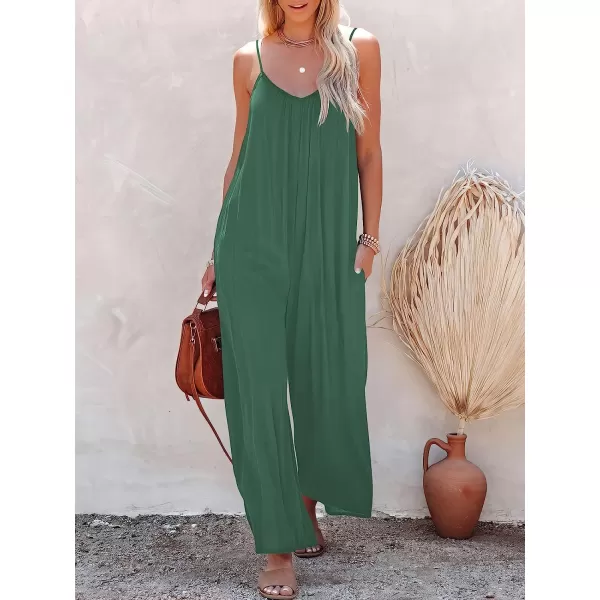 imageANRABESS Womens Loose Casual Sleeveless Adjustable Spaghetti Strap Jumpsuits Stretchy Wide Leg Rompers with PocketsBlue Green