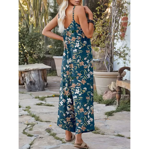 imageANRABESS Womens Loose Casual Sleeveless Adjustable Spaghetti Strap Jumpsuits Stretchy Wide Leg Rompers with PocketsFloral Print 2